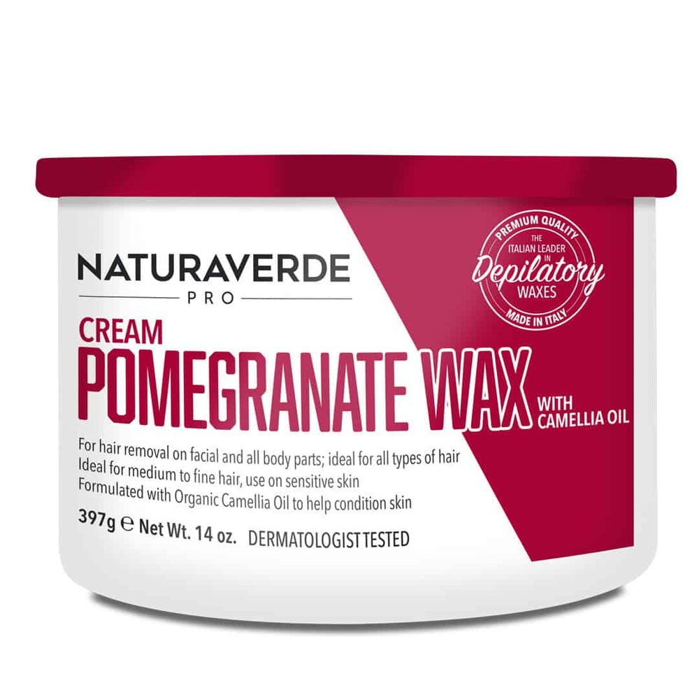NATURAVERDE PRO - CREAM POMEGRANATE STRIP WAX CAN (397g) - Luna Beauty Supplies