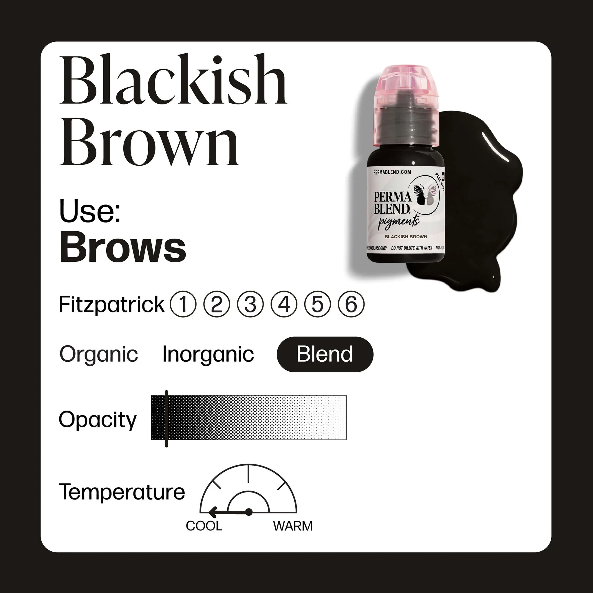 PERMA BLEND BROW PIGMENT - BLACKISH BROWN (15ml) - Luna Beauty Supplies