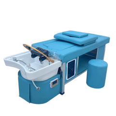 Sora Japanese Head spa and body treatment table/bed plumbed and in blue - Luna Beauty Supplies