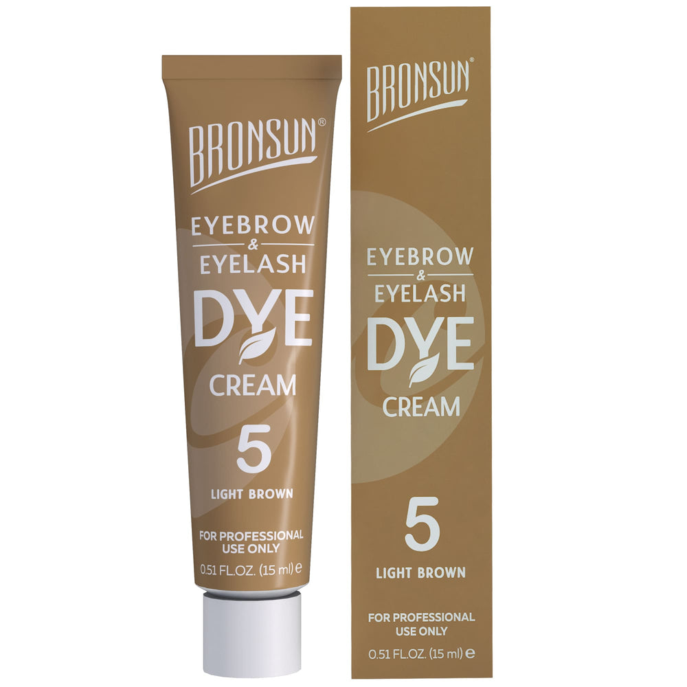 Bronsun eyebrow and eyelash cream dye light brown for professional tinting