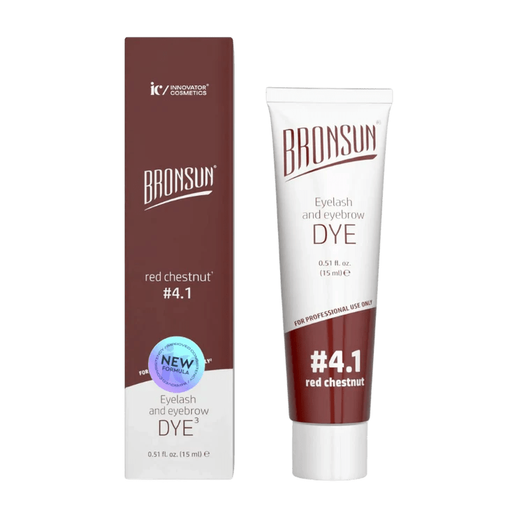 BRONSUN - BROW & LASH HYBRID DYE - RED CHESTNUT #4.1 (NEW FORMULA) - Luna Beauty Supplies