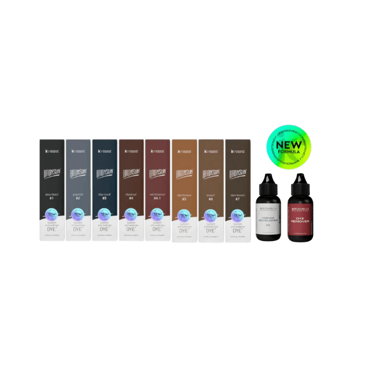 BRONSUN - BROW & LASH HYBRID DYE BUNDLE PLUS (Developer + Dye Remover) - Luna Beauty Supplies