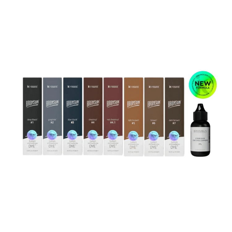 BRONSUN - BROW & LASH HYBRID DYE BUNDLE WITH DEVELOPER - Luna Beauty Supplies