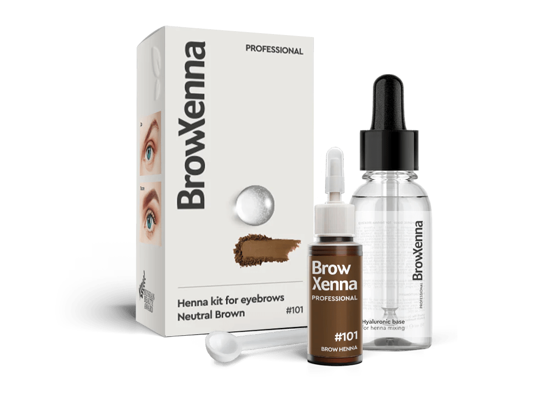 BROW XENNA - BROW HENNA # 101 NEUTRAL BROWN (NEW with Hyaluronic Base!) - Luna Beauty Supplies