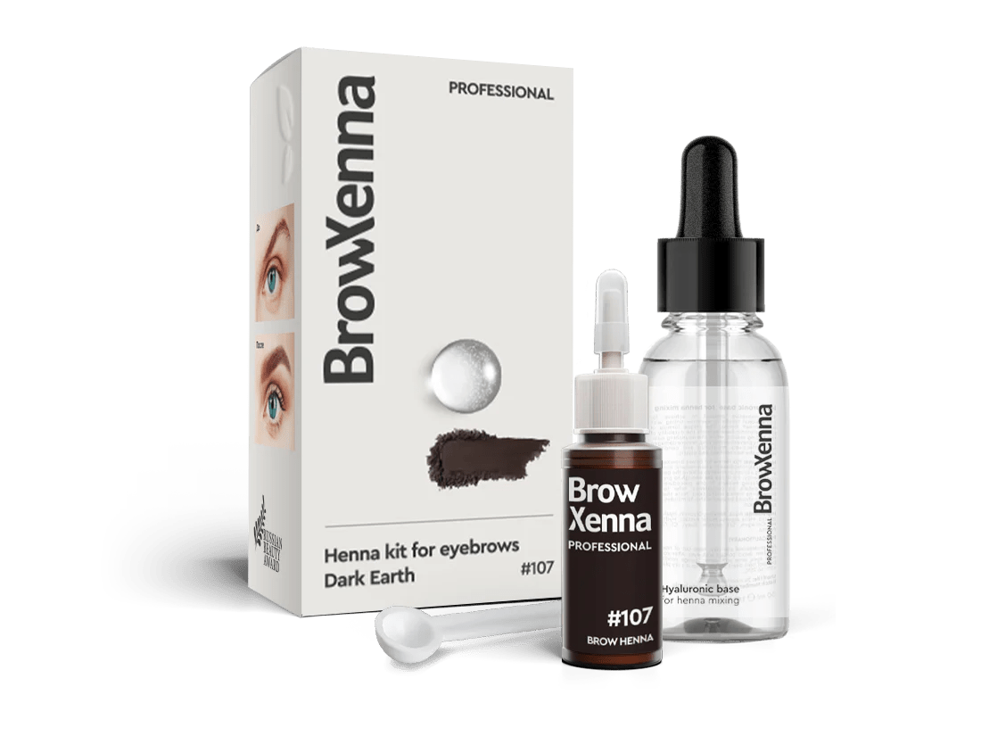 BROW XENNA - BROW HENNA #107 DARK EARTH (NEW with Hyaluronic Base!) - Luna Beauty Supplies