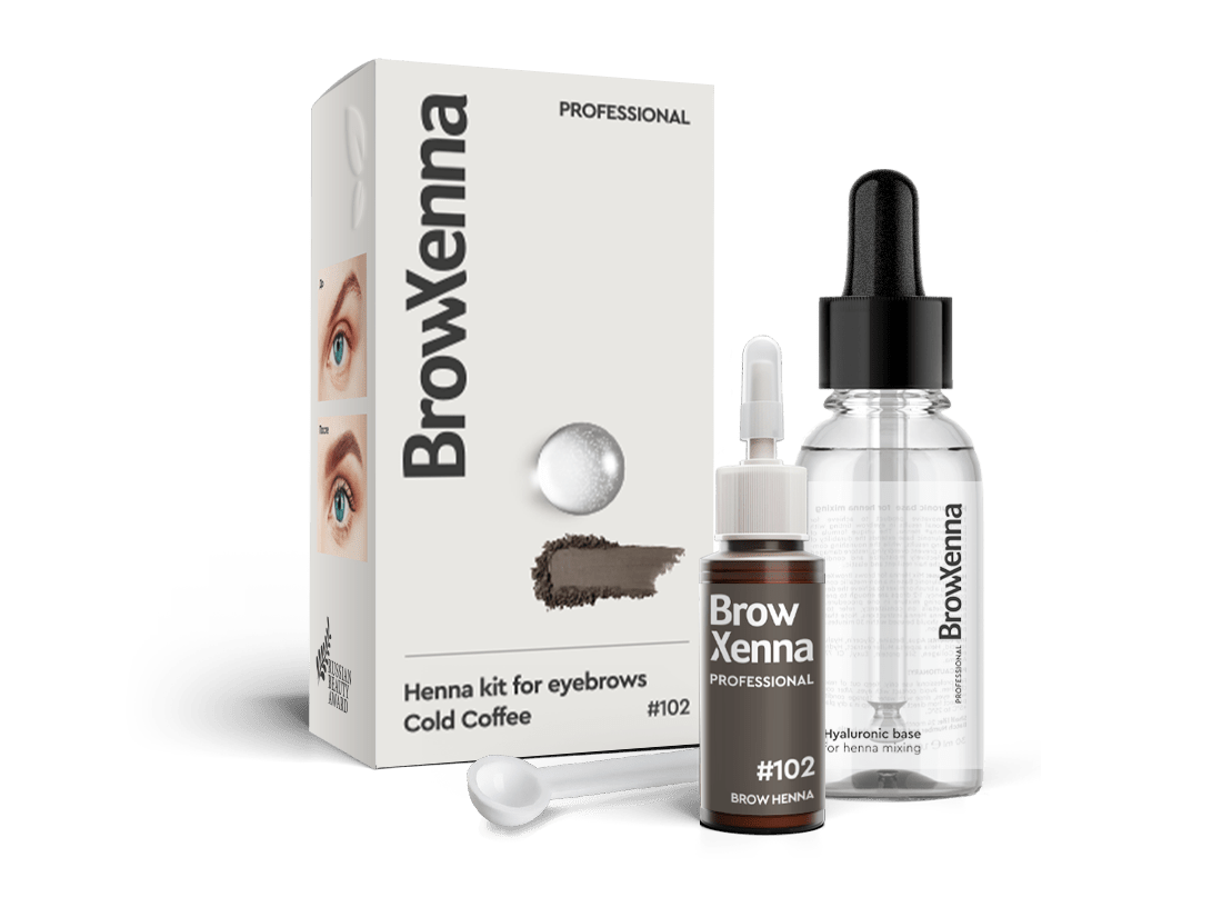 BROW XENNA - EYEBROW HENNA #102 COLD COFFEE (NEW with Hyaluronic Base!) - Luna Beauty Supplies