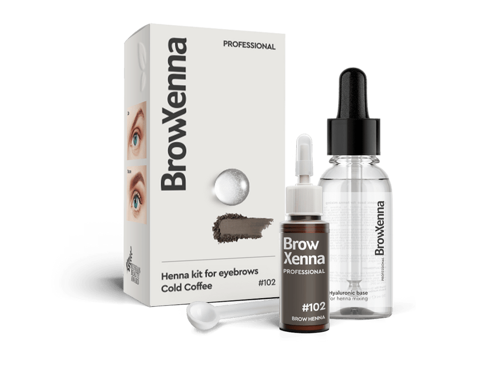 BROW XENNA - EYEBROW HENNA #102 COLD COFFEE (NEW with Hyaluronic Base!) - Luna Beauty Supplies