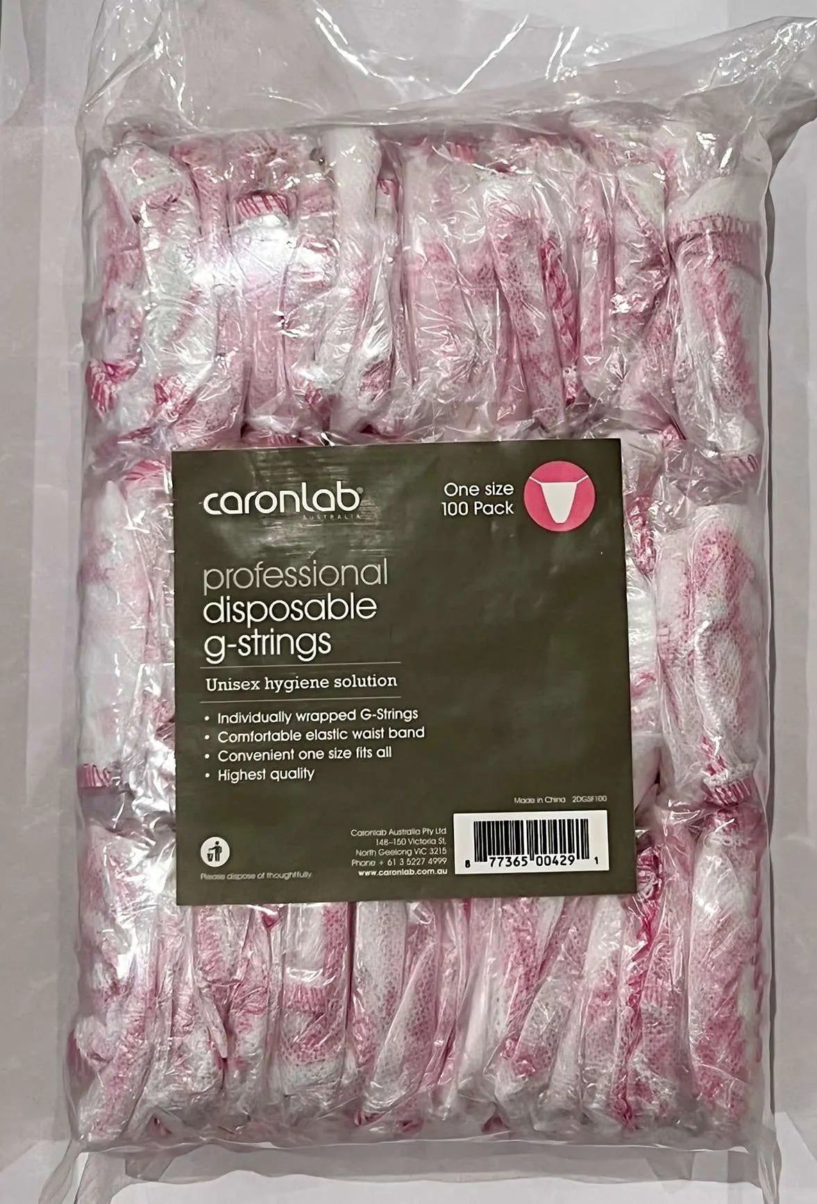 Caronlab disposable g.strings 100pk- luna beauty supplies