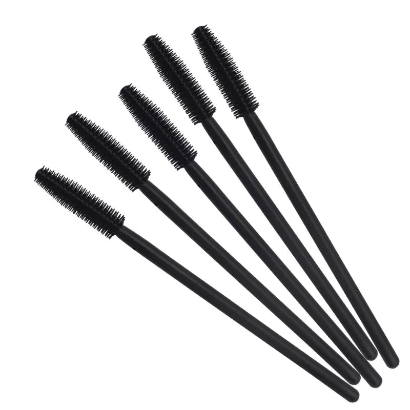 SILICONE MASCARA WANDS / SPOOLIES - BLACK (50pk) - Luna Beauty Supplies