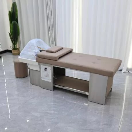 JAPANESE HEAD SPA TREATMENT TABLE TAUPE (PLUMBED) - Luna Beauty Supplies