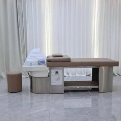 JAPANESE HEAD SPA TREATMENT TABLE TAUPE (PLUMBED) - Luna Beauty Supplies