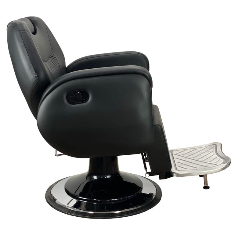 Side view of Joiken Austin barber chair in black - Luna Beauty Supplies
