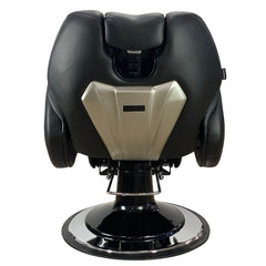 Rear view of Joiken Austin barber chair in black - Luna Beauty Supplies