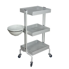 Joiken Clem hairdressing and beauty salon trolley in white with bowl - Luna Beauty Supplies