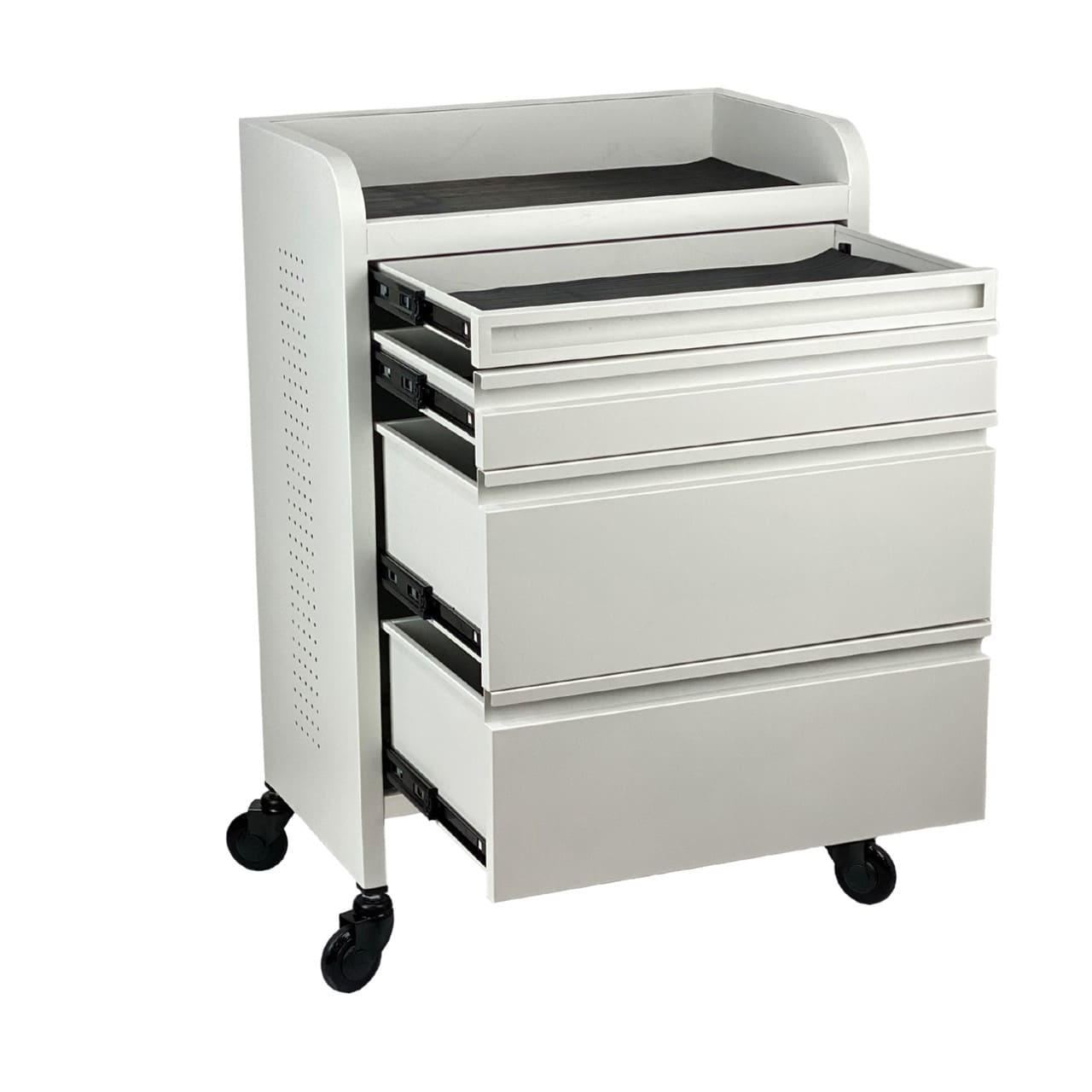 JOIKEN - FUSION PLUS 4 Drawer Trolley (Castor Wheels) - WHITE - Luna Beauty Supplies