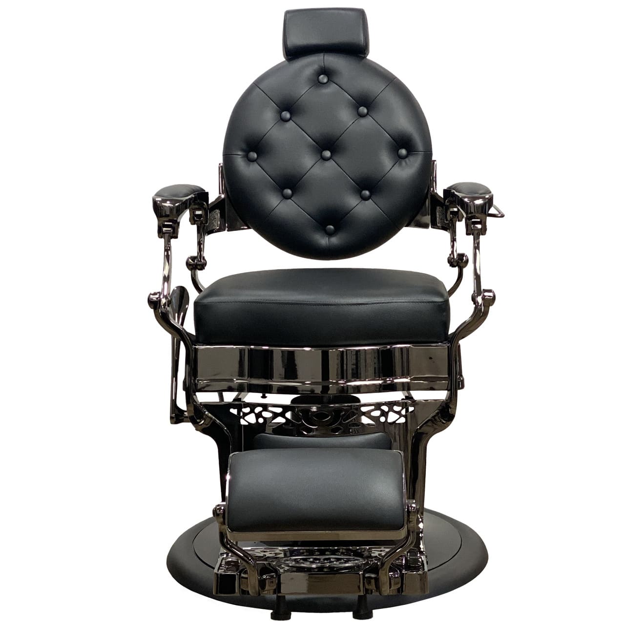 Front view of Joiken miami barber chair black - luna beauty supplies