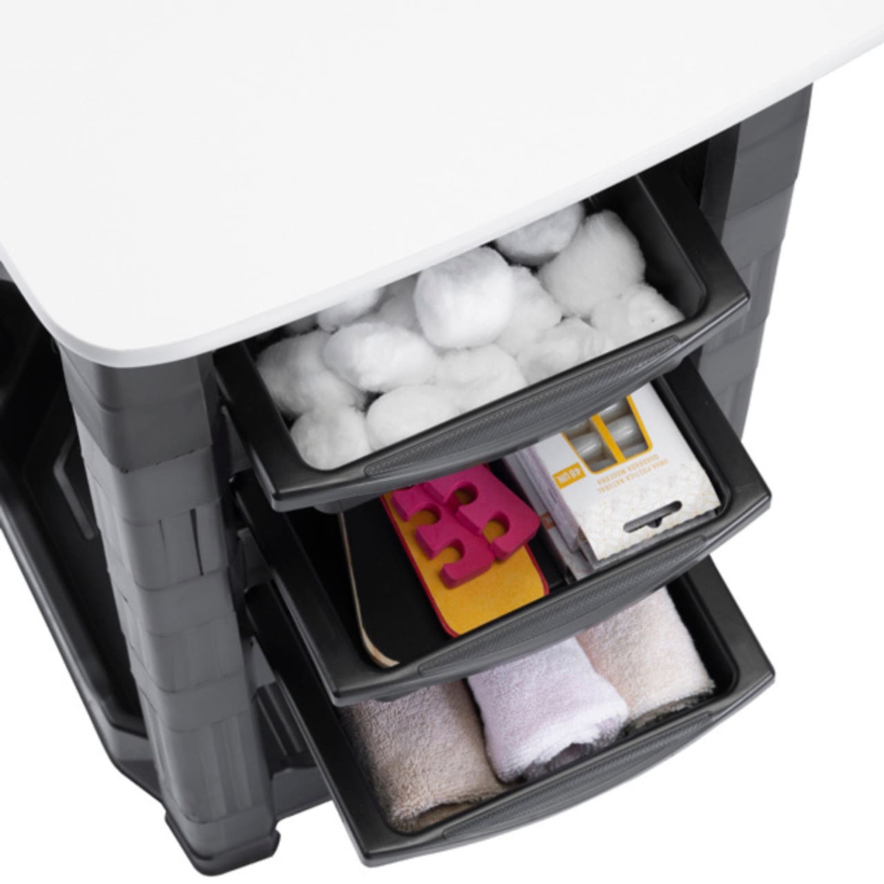 Showing drawers of Joiken Muse Manicure Table - Luna Beauty Supplies