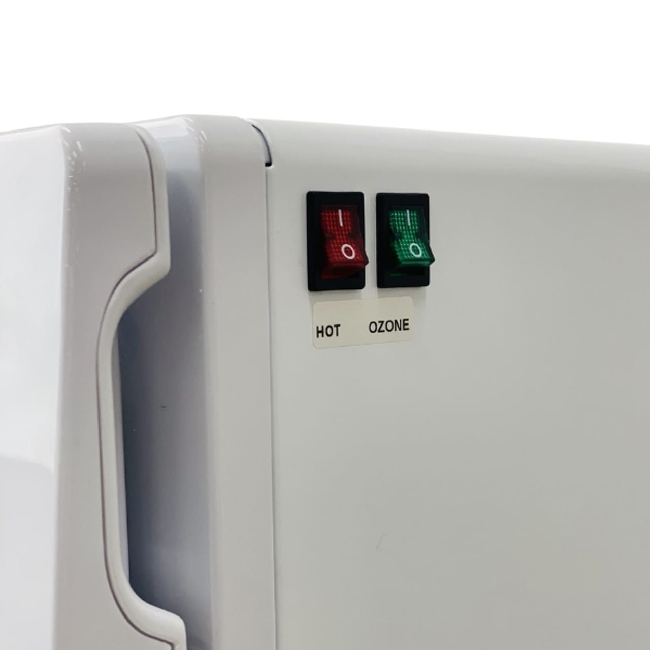 Joiken Opal hot towel cabinet ozone showing switches - Luna Beauty Supplies