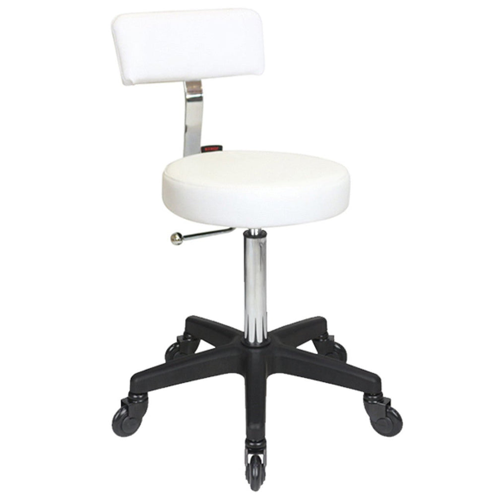 JOIKEN - SPRINT STOOL WHITE & BLACK BASE (Choose Wheels) - Luna Beauty Supplies