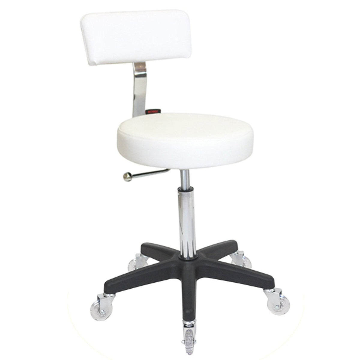 JOIKEN - SPRINT STOOL WHITE & BLACK BASE (Choose Wheels) - Luna Beauty Supplies