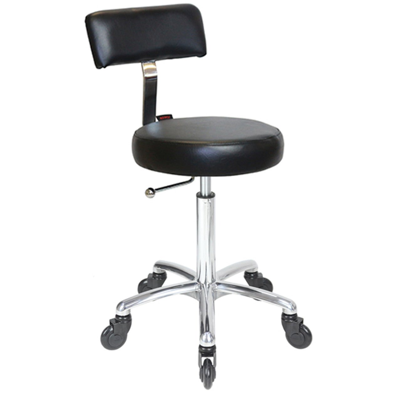 JOIKEN - SPRINT STOOL BLACK & CHROME BASE (Choose Wheels) - Luna Beauty Supplies