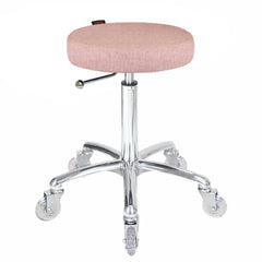 Joiken Turbo Salon stool pink with clear wheels - Luna Beauty Supplies