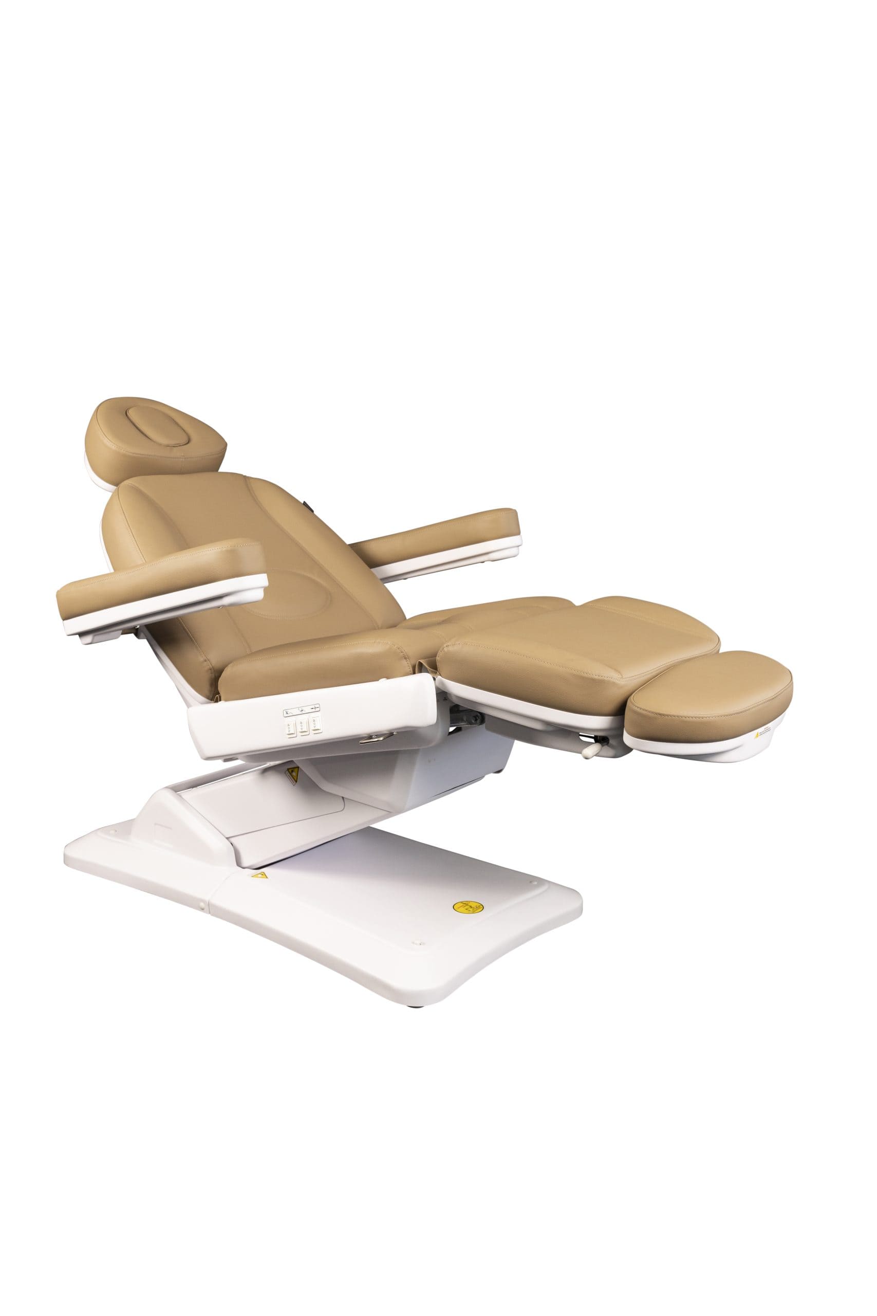 Karma Christchurch electric beauty salon bed sand colour back and leg rest extended  - Luna Beauty Supplies