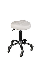 Karma Burnie Salon Stool in white with silver legs - Luna Beauty Supplies