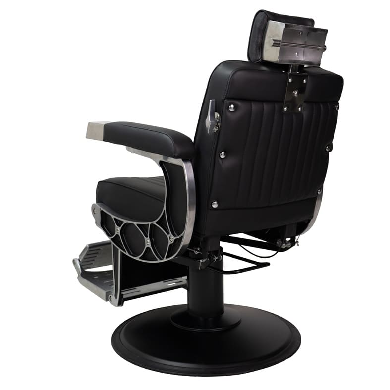 Karma chandler barber chair black from behind - luna beauty supplies