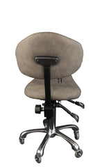Karma Craddle Mountain saddle salon stool grey from behind - Luna Beauty Supplies