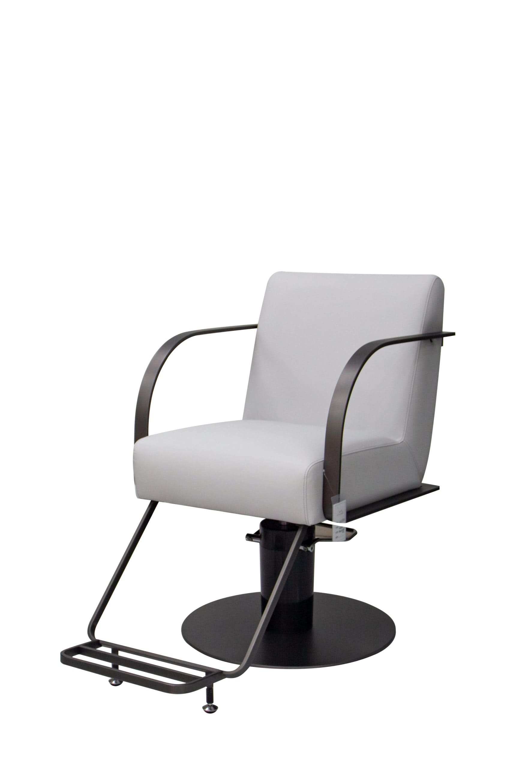 Karma Gosford Beauty & Hairdressing Salon Chair in Dark Grey facing sideways - Luna Beauty Supplies