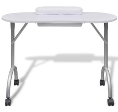 Manicure table with hand cushion white - Luna Beauty Supplies