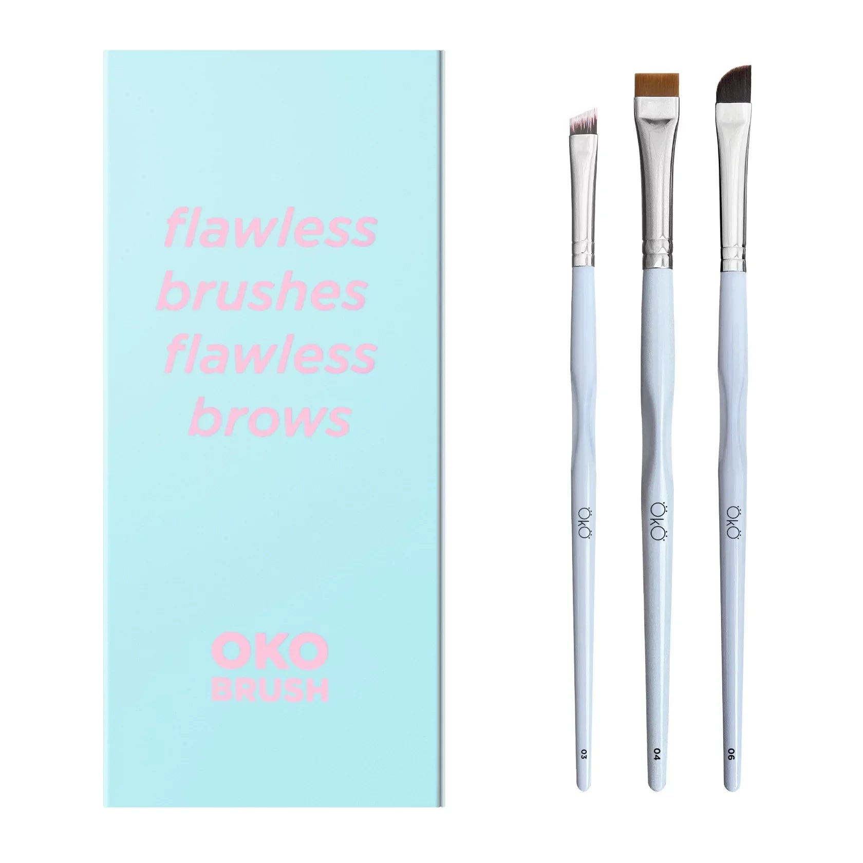 Oko flawless eyebrow brush set - luna beauty supplies