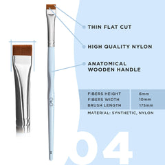 Thin Flat Cut Brush part of Oko flawless eyebrow brush set - luna beauty supplies