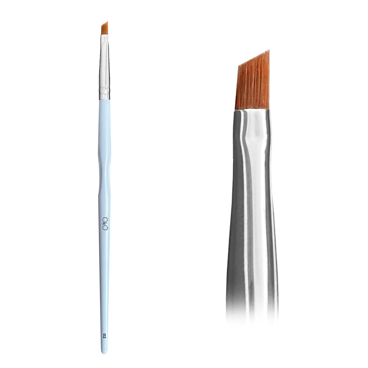 Oko mini angled brow brush #2 - luna beauty supplies