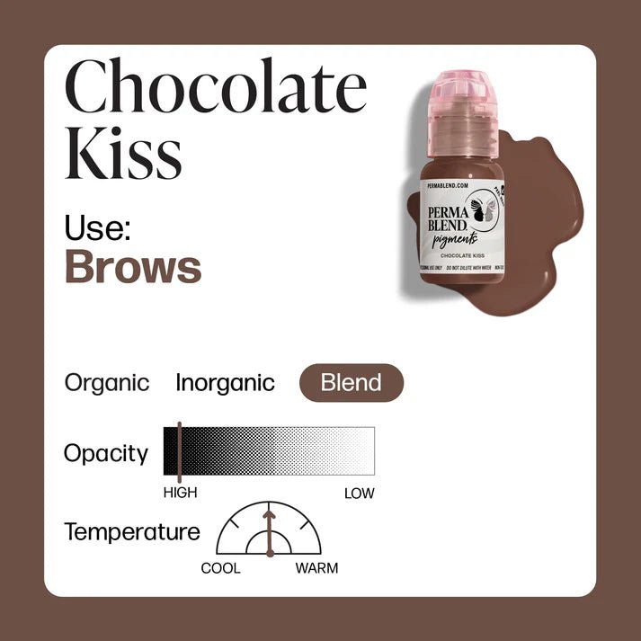 PERMA BLEND BROW PIGMENT - CHOCOLATE KISS (15ml) - Luna Beauty Supplies