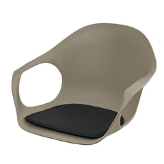 Black cushion on Zelda Latte Styling Chair - Luna Beauty Supplies