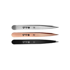 CARONLAB - GRIP POINTED TIP TWEEZER - STAINLESS STEEL (S2) - Luna Beauty Supplies