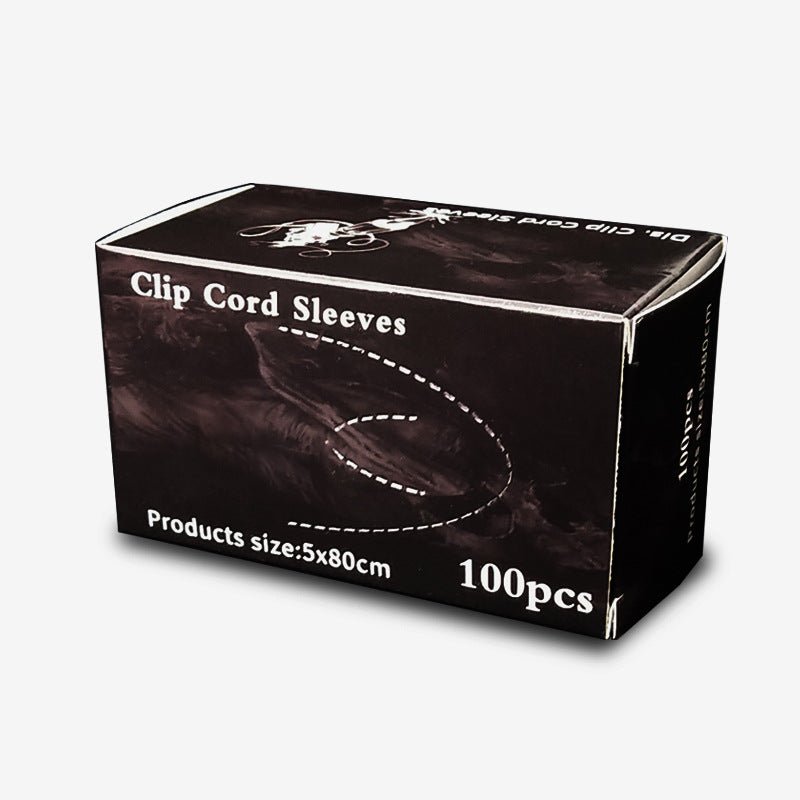DISPOSABLE CLIP CORD SLEEVES - BLACK (100pcs) - Luna Beauty Supplies