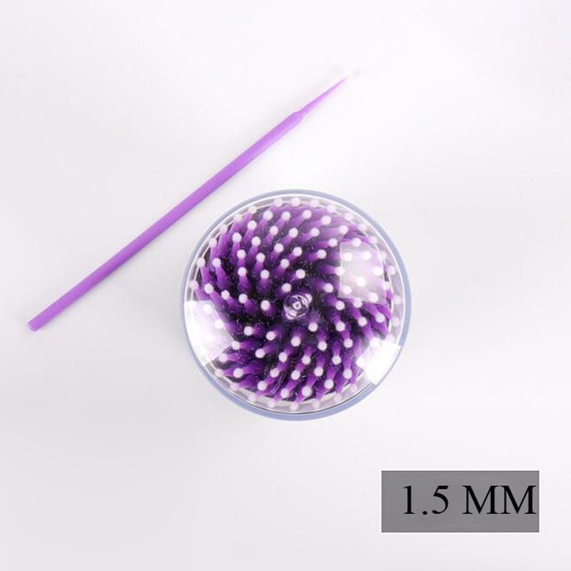 DISPOSABLE ULTRA-FINE MICRO BRUSHES - PURPLE - Luna Beauty Supplies