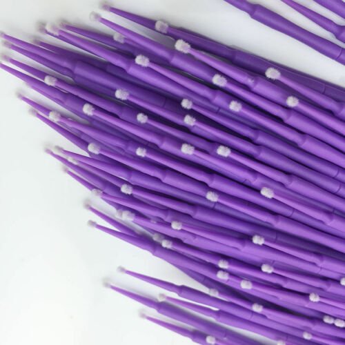 DISPOSABLE ULTRA-FINE MICRO BRUSHES - PURPLE - Luna Beauty Supplies