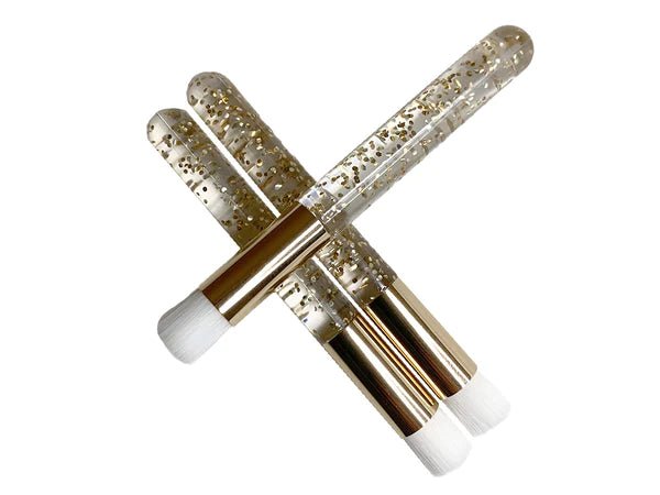 EYELASH CLEANSING BRUSH - GOLD GLITTER - Luna Beauty Supplies