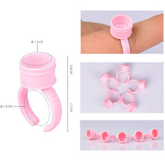 PINK INK/PIGMENT CUP RINGS - (100pcs) - Luna Beauty Supplies