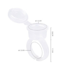 INK/PIGMENT CUP RINGS WITH LID - CLEAR (50pcs) - Luna Beauty Supplies