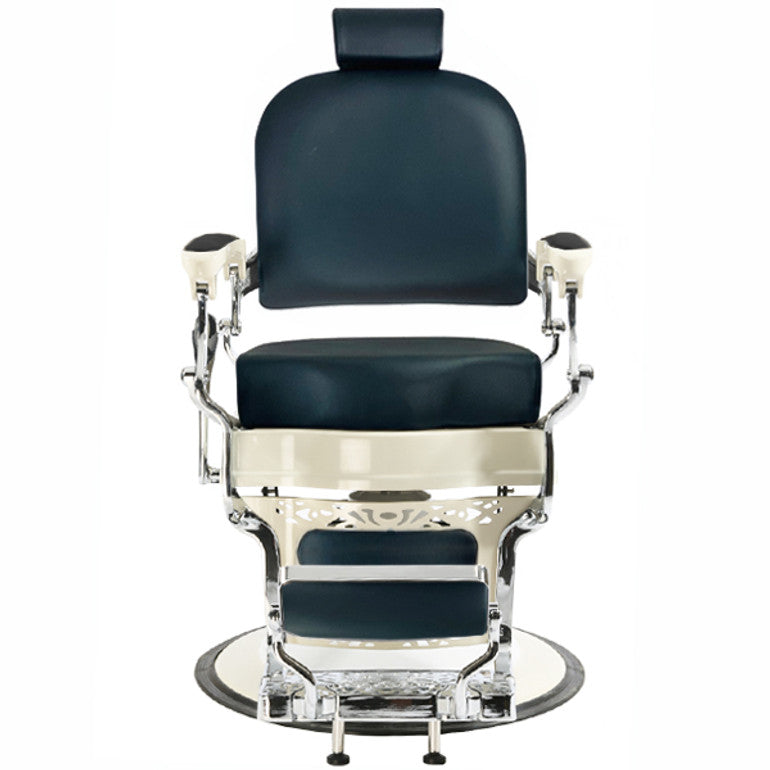 JOIKEN - HAVANA BARBER CHAIR - BLACK/IVORY front view