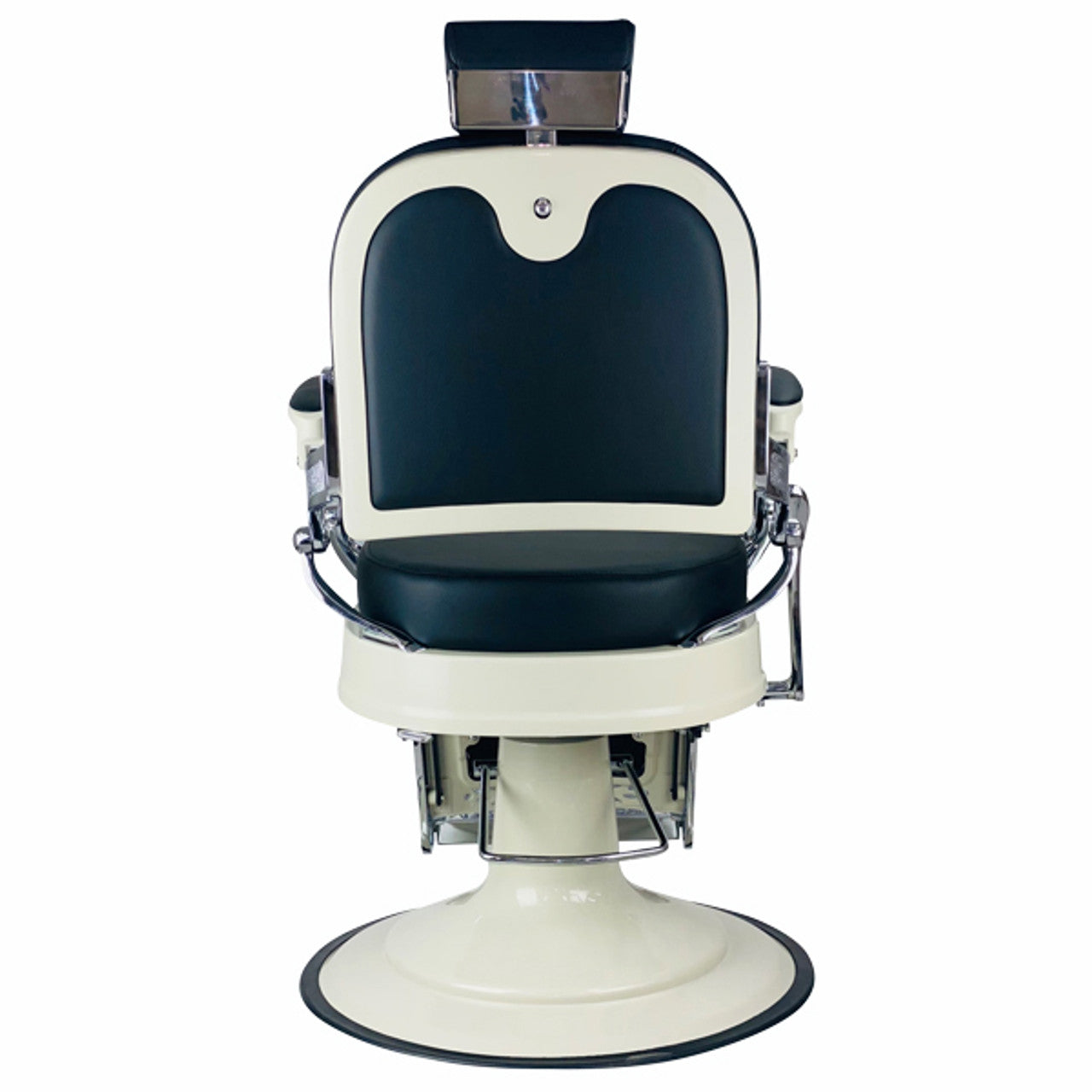 JOIKEN - HAVANA BARBER CHAIR - BLACK/IVORY rear view