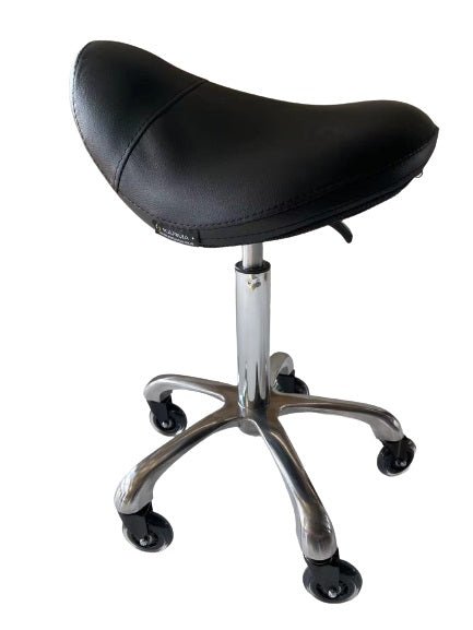 KARMA EVANDALE - SADDLE STOOL (BLACK) - Luna Beauty Supplies