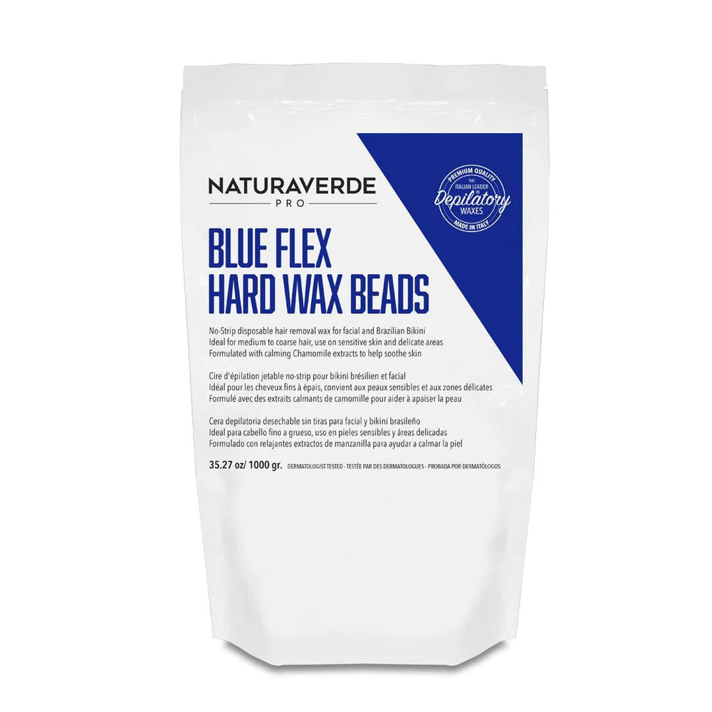 NATURAVERDE PRO - BLUE FLEX HARD WAX BEADS (1Kg) - Luna Beauty Supplies