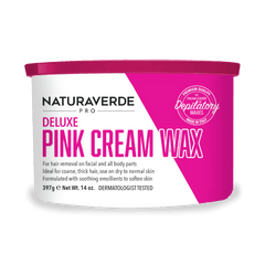 NATURAVERDE PRO - DELUXE PINK CREAM STRIP WAX CAN (397g) - Luna Beauty Supplies