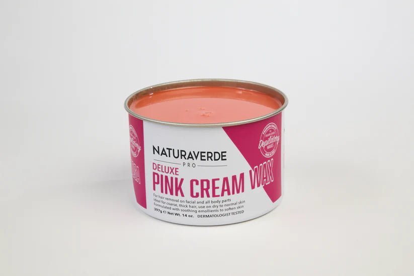 NATURAVERDE PRO - DELUXE PINK CREAM STRIP WAX CAN (397g) - Luna Beauty Supplies